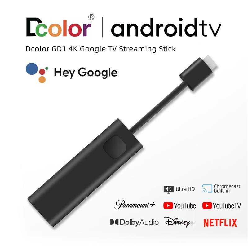 Cuberbuy 4K TV Streaming Stick Android 11 DColor Mini TV Stick Quad Core Fast WiFi Plug Play Media Device