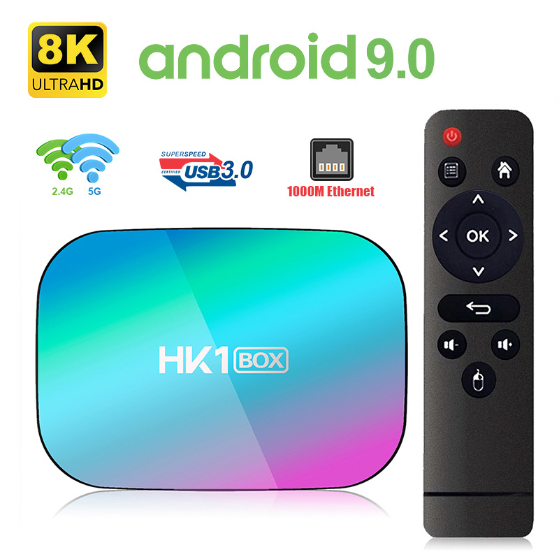 Leadinthebox HK1 BOX Amlogic S905X3 Android 9.0 TV Box 4GB RAM 32GB 64GB 128GB ROM Smart 8K Set Top Box iptv box 1000M Dual Wifi TVBOX