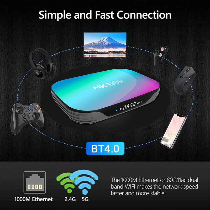 Leadinthebox HK1 BOX Amlogic S905X3 Android 9.0 TV Box 4GB RAM 32GB 64GB 128GB ROM Smart 8K Set Top Box iptv box 1000M Dual Wifi TVBOX