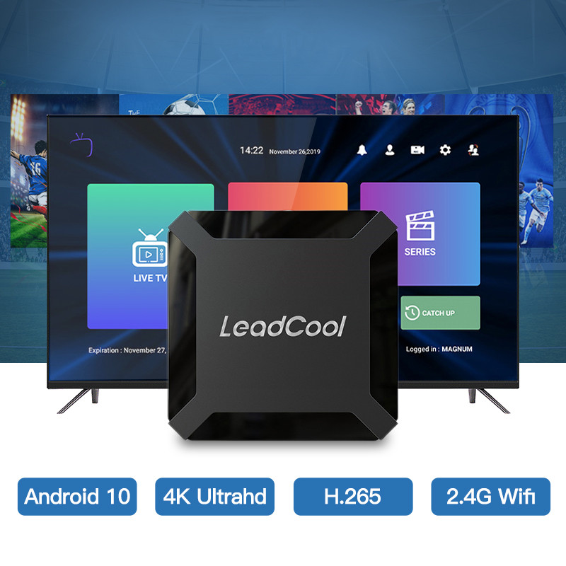 USEVQ LEADCOOLH313 Android 10.0 iptv box Allwinner H313 4k HDR 2.4GHZ Wireless wifi 2GB 16GB no iptv code smart tv media player