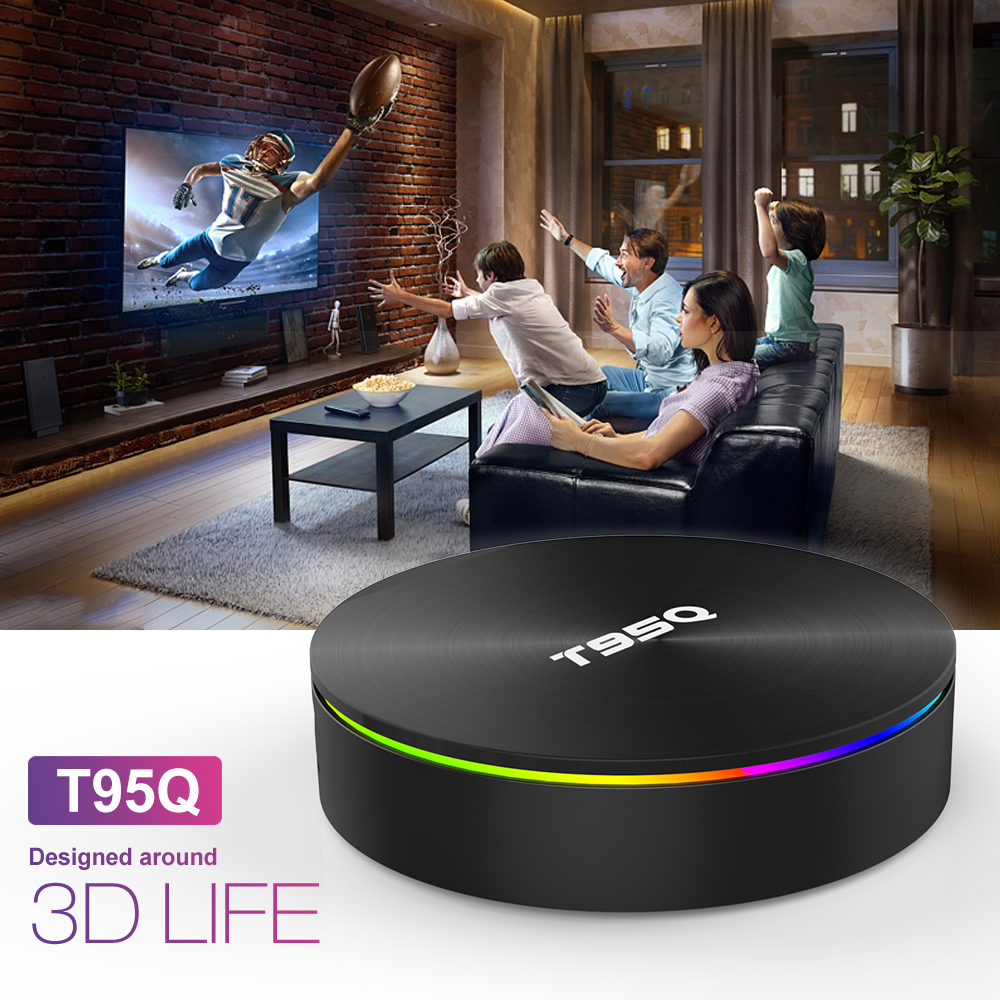 Leadinthebox T95Q Android 9.0 TV BOX 4K Media Player S905X2 Quad Core 2.4G&5GHz Dual Wifi BT4.1 100M tv set box