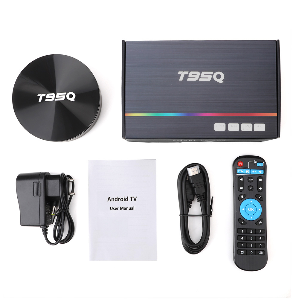 Leadinthebox T95Q Android 9.0 TV BOX 4K Media Player S905X2 Quad Core 2.4G&5GHz Dual Wifi BT4.1 100M tv set box