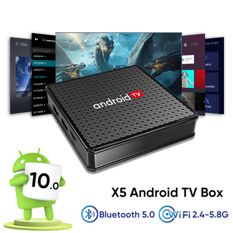 USEVQ X5 4K STB Android10.0 tv box Allwinner H313 2GB 16GB media player 2.4G&5.8G wifi6 BT5.0 HDMI 2.1 smart tv set top box