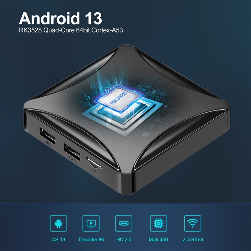 Usevq X88 mini 13 RK3528 Quad-Core Android 13.0 tv box 4GB 64GB 8K UHD iptv box BT5.0 smart IP TV media player