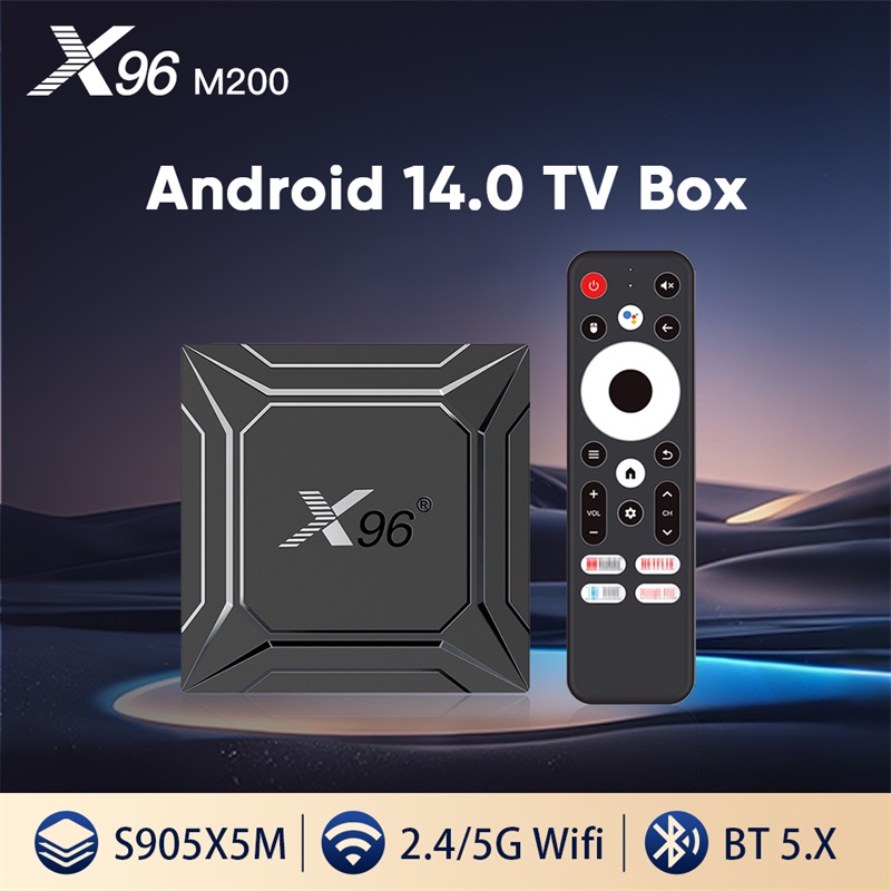 Evybuy Android TV Box X96 M200 Amlogic S905X5M Support 2.4/5G WiFi BT5.X 1000M LAN Android 14.0 Smart TV Box, no IPTV Code Included