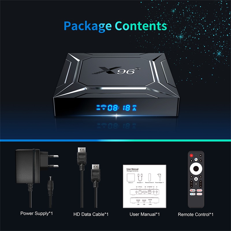 Evybuy Android TV Box X96 M200 Amlogic S905X5M Support 2.4/5G WiFi BT5.X 1000M LAN Android 14.0 Smart TV Box, no IPTV Code Included
