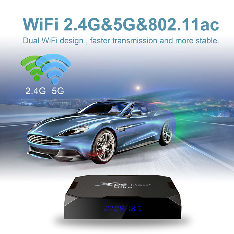 USEVQ X96 MAX plus ultra TV Box Android 11 Amlogic S905X4 2.4G 5G Dual WiFi BT4.X AV1 H.265 8K HDR10+ Media Player 4GB 64GB set top box
