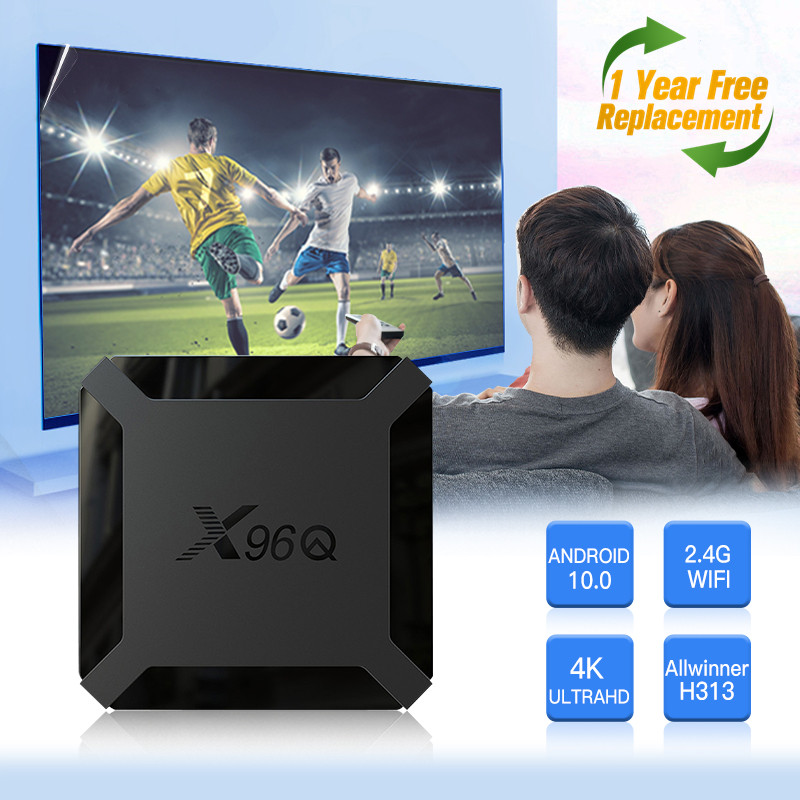 USEVQ X96Q Smart TV BOX 2GB 16GB 4K@60fps H.265 2.4GHZ WIFI media player Allwinner H313 Quad Core Android 10.0 X96 Q set top box