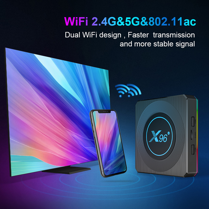 Nuabuy 8K Android TV Box 64GB Amlogic S905X4 Quad Core Android 11 Media Player Dual Band WiFi BT