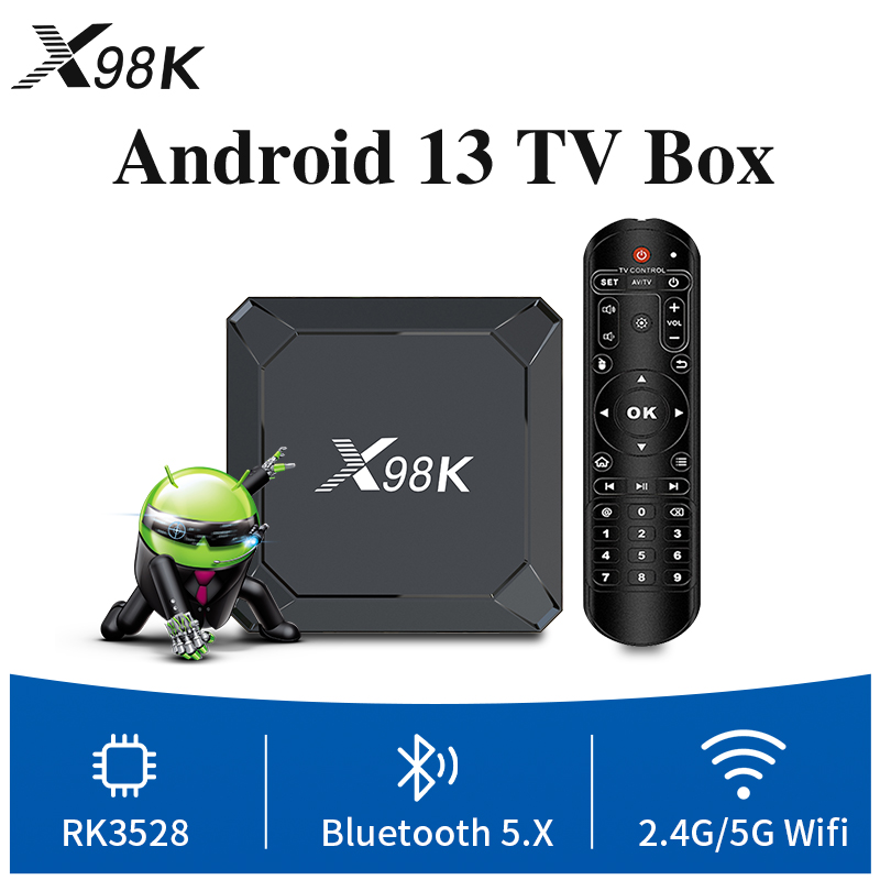 EVYBUY Android 13.0 TV Box X98K RK3528A 6K 1000M Ethernet 2.4G/5G Dual-WiFi Support 4K Streaming Box