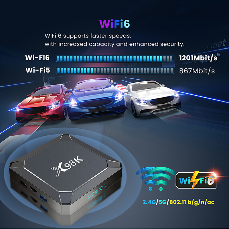 EVYBUY Android 13.0 TV Box X98K RK3528A 6K 1000M Ethernet 2.4G/5G Dual-WiFi Support 4K Streaming Box