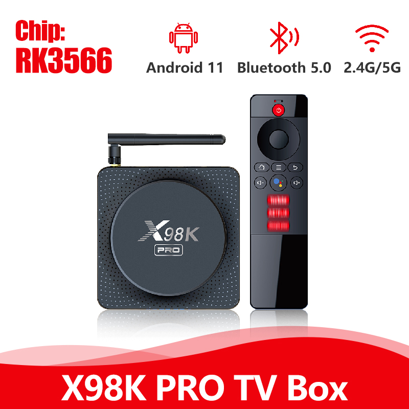 Cuberbuy X98K PRO Android 11 IPTV Box RK3566 4GB RAM 32GB ROM 4K Ultra HD Smart Media Player WiFi TV Box Streaming Device