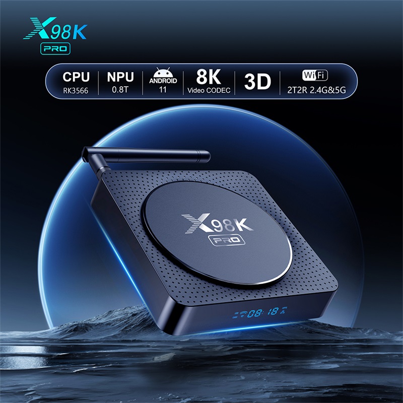 X98K PRO RK3566 Quad Core Android 11.0 TV Box H.265 Dual Band 2.4G/5G WiFi BT 5.0 8K Android Smart Set Top Box