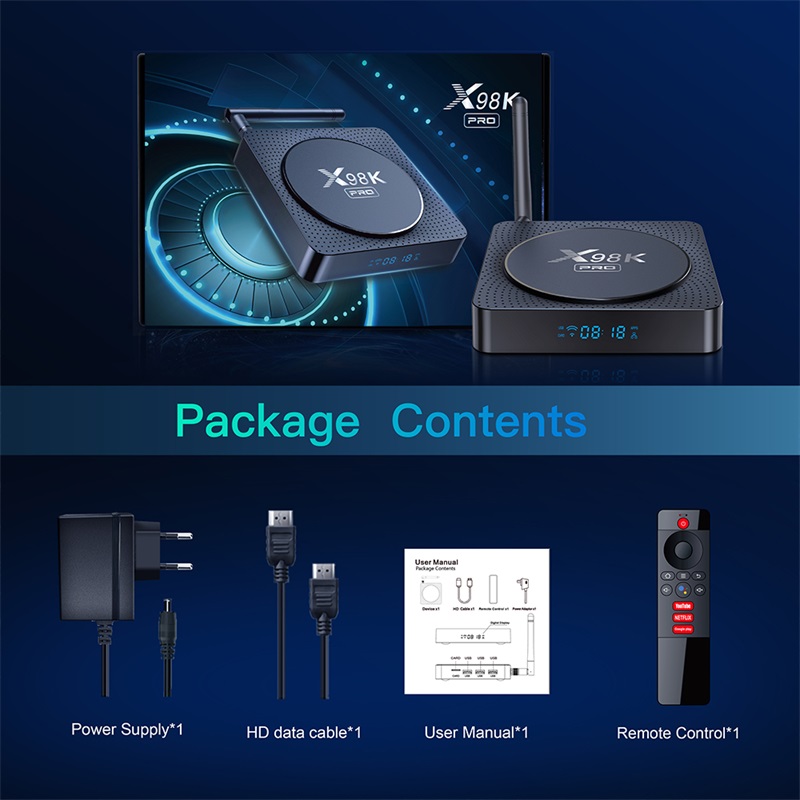 X98K PRO RK3566 Quad Core Android 11.0 TV Box H.265 Dual Band 2.4G/5G WiFi BT 5.0 8K Android Smart Set Top Box