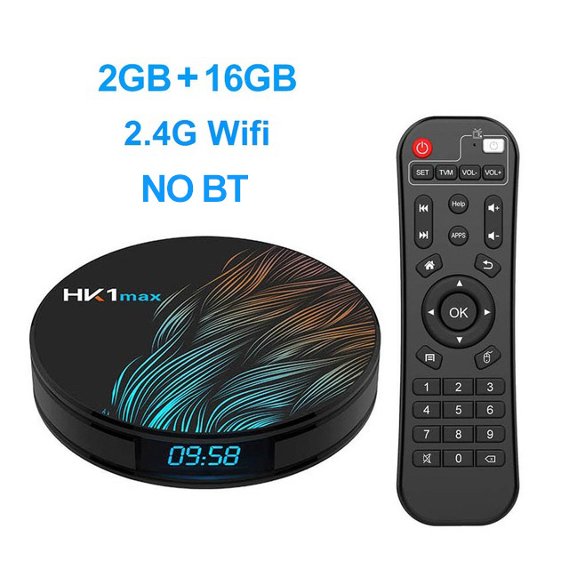 HK1 Max Android TV Box Android 9.0, 2GB RAM 16GB ROM, 4K Ultra HD Media Player, 2.4G WiFi, BT, USB 3.0, Smart TV Box