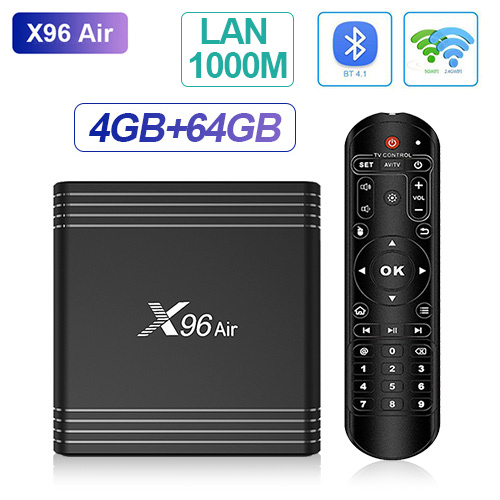 X96 Air Android TV Box S905X3 Android 9.0, 4GB RAM 64GB ROM, 4K Ultra HD Media Player, 2.4G WiFi, BT, USB 3.0, Smart TV Box